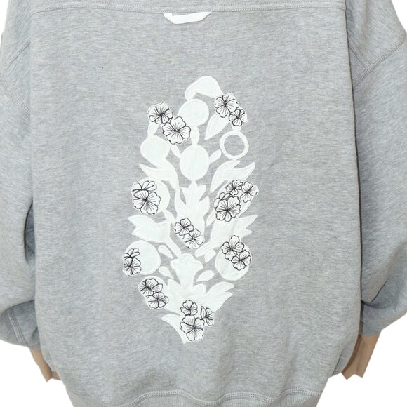 Free People FP Movement Final Call Logo Embroidered Hoodie Heather Grey NWT XS - Picture 7 of 7